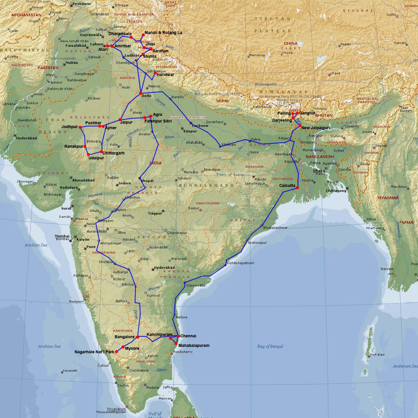 India Route Map